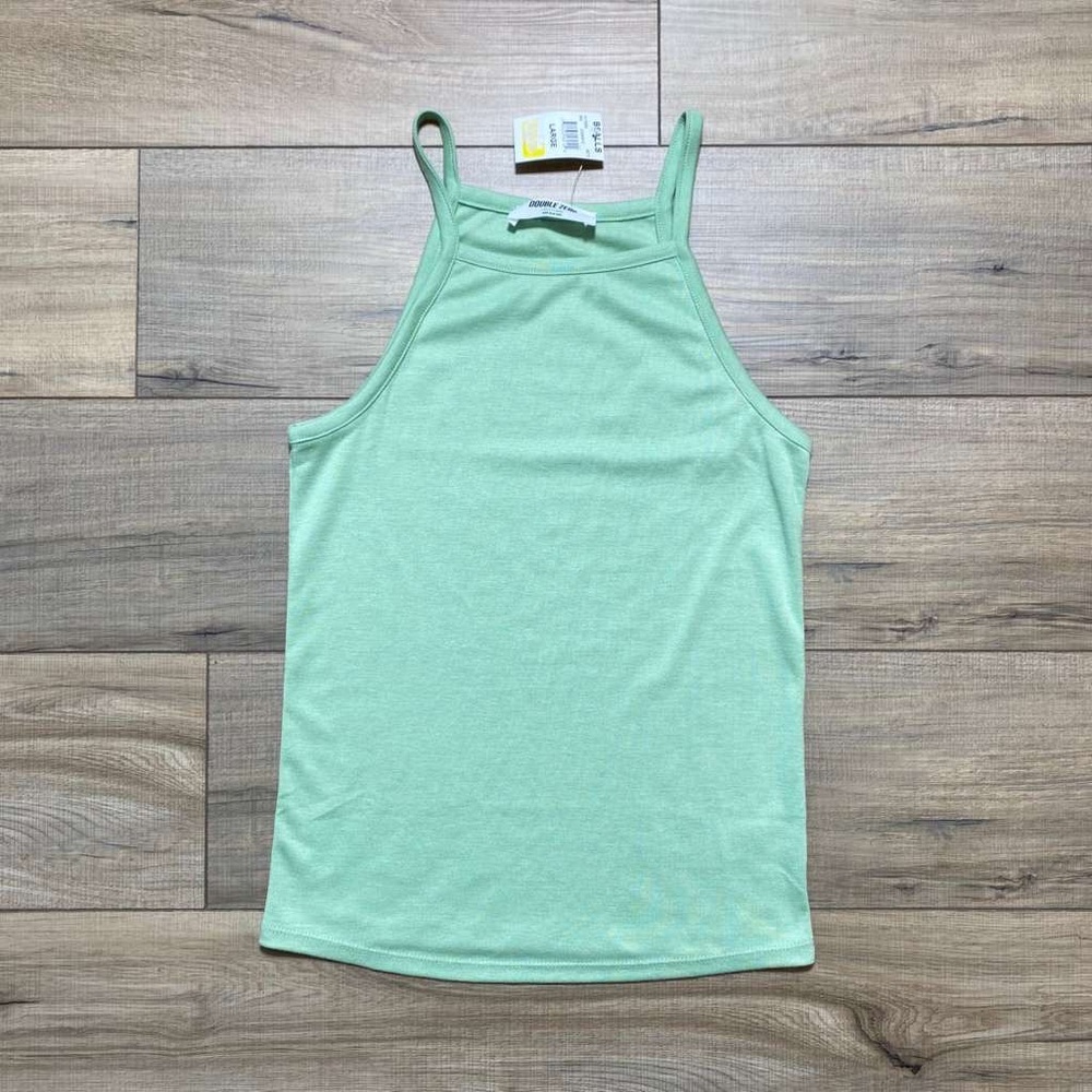 Double Zero Womens Juniors Spaghetti Strap Tank Top‎ Size Large Green